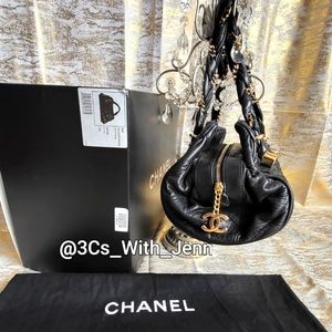 Vintage Chanel quilted bowler bag with soft calfskin leather